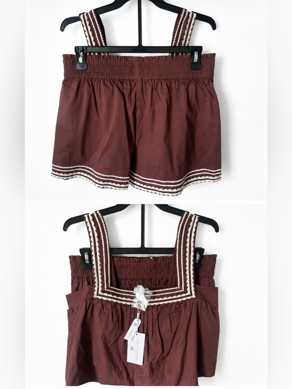 Caroline Constas Chocolate Brown Tank Top with Shorts Matching Set Small - Picture 1 of 5